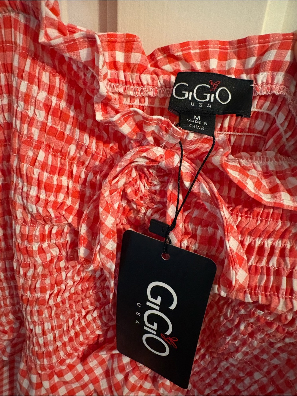Gingham Red Tiered Maxi Sundress - Picture 3 of 5
